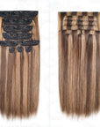 9PCS clip in extensions for full-body straight hair look