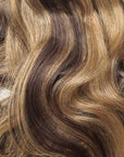 water wave blonde highlights clip in human hair extensions
