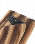 volumizing straight clip in human hair extensions in