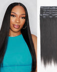 qvr silky straight invisible pu clip ins human hair extensions