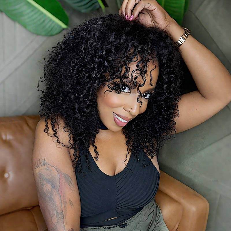 QVR Natural Black Small Kinky Curly Crochet Human Hair – QVR Hair