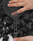 adjustable bouncy curl natural black drawstring ponytail extensions