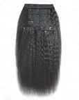 thick kinky straight human hair clip ins for natural volume