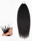 qvr kinky straight crochet human hair extensions natural black