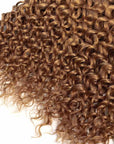 Auburn brown small kinky curly human crochet hair extension, perfect for versatile styling.