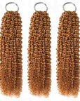 3 packs of water wave honey blonde colored crochet braiding hair human hair extensions
