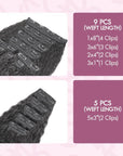 kinky straight clip ins 9pcs vs 5pcs volumizer