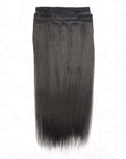 human hair natural black straight weft clip ins