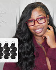 3 packs natural black body wave seamless crochet braiding hair