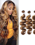 qvr p4/27 piano highlight color body wavve ombre human hair bundles