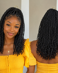 QVR Pre-Twisted Passion Twist Feather Crochet Braiding Hair Extensions for Women