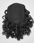 human hair bouncy curl natural black drawstring ponytail hair extensions