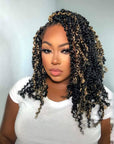 QVR Natural Black+Honey Blonde Afro Kinky V Bulk Curly Hair for Passion Twist Hair