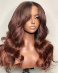 human hair lace wigs reddish brown body wave for effortless glam