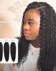 14 to 24 inches natural black 3 packs machine made crochet human hair