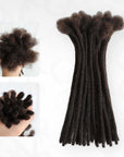 deep brown colored human hair dreadlock extensions