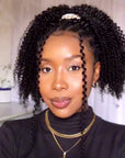 black color machine made kinky curly crochet hair extensions for braiding