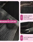 why choose qvr seamless pu human hair clip ins