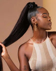 QVR Natural Black Clip In Ponytail Hair
