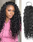 QVR Water Wave Crochet Hair Natural Black Machine Made Feather Human Hair Extension