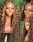 defined water wave wear and go glueless wig with blended highlights