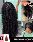 B3G1|QVR Deep Wave Boho Knotless Braids Human Bulk Hair