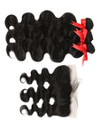 natural black body wave human hair bundles 3pcs with 13*4 lace closure hair weave