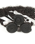 machine weft bohemian curly natural black human hair bundles