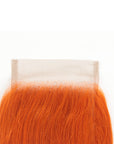 pre plucked body wave ginger orange virgin human hair with 4x4 lace closure