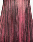 human hair wigs with purple highlights in straight or body wave style