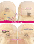 QVR Body Wave Lace Front Wigs 30 inch 1B/613 Blonde 13x4 Virgin Human Hair Wigs Ombre Color