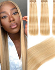 qvr piano blonde 27/613 silky straight virgin human hair bundles