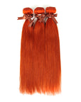 3pcs ginger orange silky straight human hair bundles