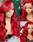 qvr wigs red lace front wig, perfect for black women’s style