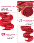 advantages of bright red brazilian body wave virgin human hair bundles