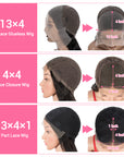 QVR Straight Wigs Human Hair Wig Pre-plucked Hairline with Baby Hair T Lace 4x4 13x4 13x6 Lace Frontal Wigs 210 Density