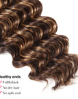 no split end brown piano highlight deep wave human hair bundles