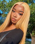 glueless human hair wigs in golden blonde