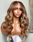 glueless human hair wigs p4/27 color, full machine made