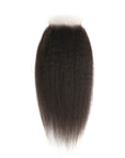 qvr natural black kinky straight virgin human hair with 4x4 closure