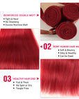 advantages of remy hair red color straight human hair bundles