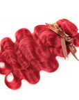 red color wavy raw hair bundles