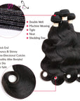 advantages of natural black body wave human hair bundles