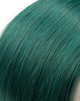 glossy look jade green straight human hair bundles