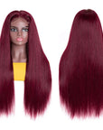 vibrant burgundy human hair lace wigs for black women