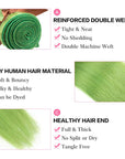 neon green straight virgin human hair bundles