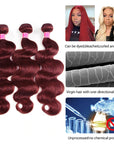 burgundy 99j brazilian hair body wave human hair bundles