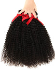 curly natural black human hair bundles 3pcs