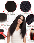 advantages of QVR mongolian kinky straight human hair bundles 3 bundles