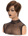 dark brown natural looking pixie cut wigs for black girls